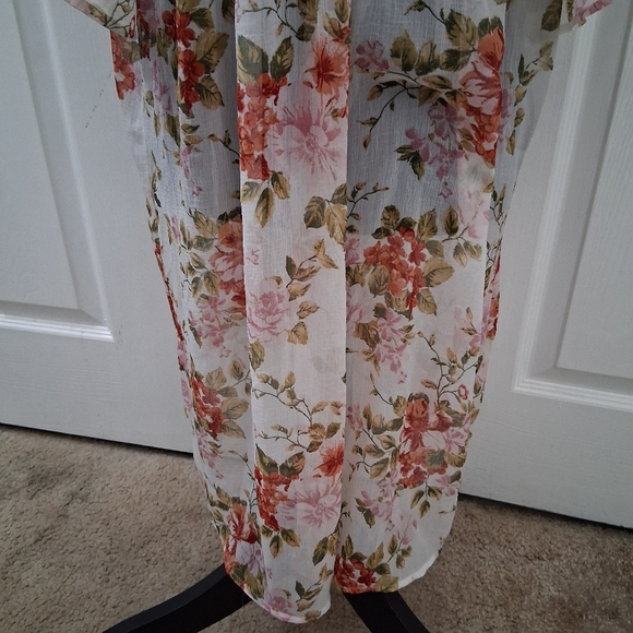 American Eagle Outfitters Floral Swim Cover Up/Open Duster/Boho Size XS/S - Picture 6 of 15